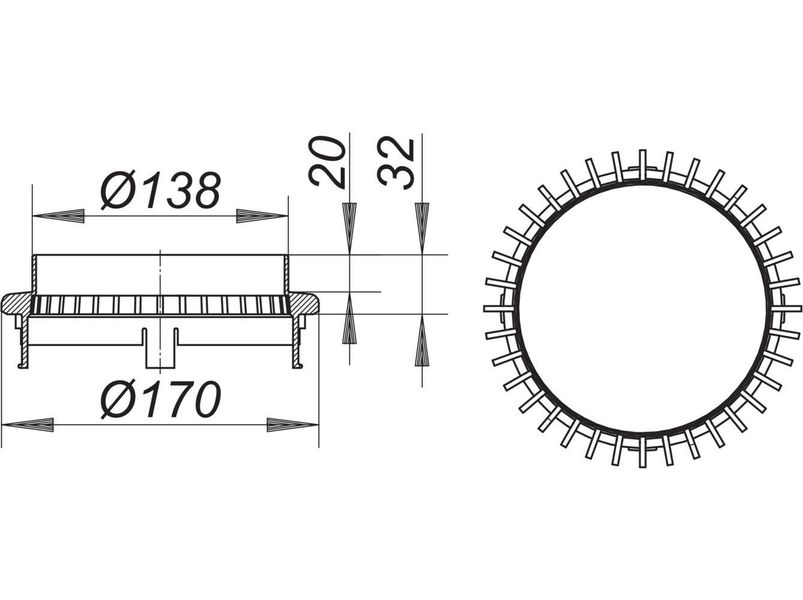 Дренажне кільце (HL160)/захист від гравію S 15, d: 170 мм 590121 фото