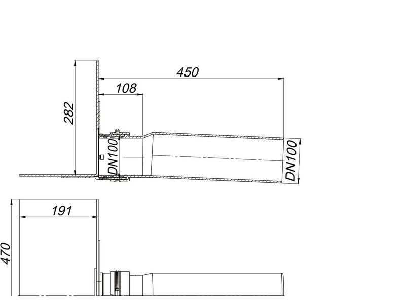 Парапетна воронка Attic drain DallBit, DN100 Dallmer (HL68H.0/110) з фартухом з полимербитумного руберойду 635341 фото