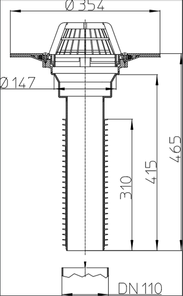 Ремонтна покрівельна воронка Hutterer & Lechner з ПВХ-консоллю для DN110 HL69P/1 HL69P/1 фото